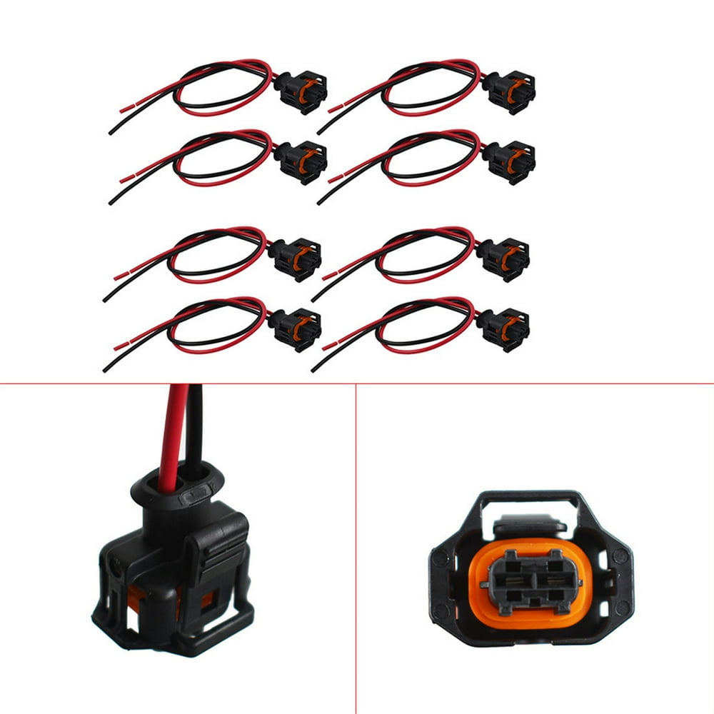8 Pcs Universal Fuel Injector Connector Pigtail Harness Fit for 6.6L