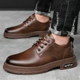 thumbnail image 2 of Mens Oxfords Shoes Fashion Casual Leather Lace up Business Office Work Oxford Sneakers All Season, 2 of 8