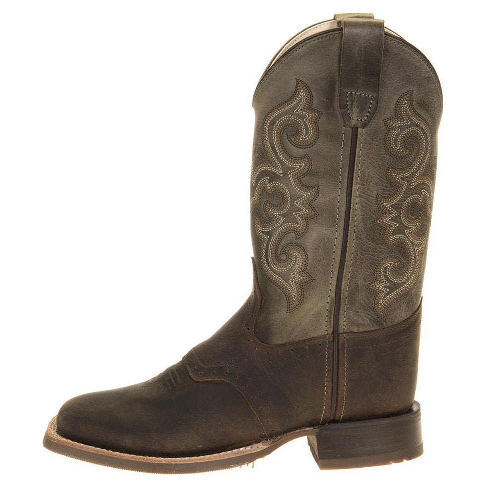 Smoky Mountain - Stivali da cowboy western in pelle con punta rotonda, colore: Marrone, (Marrone/mimetico.), 33 EU