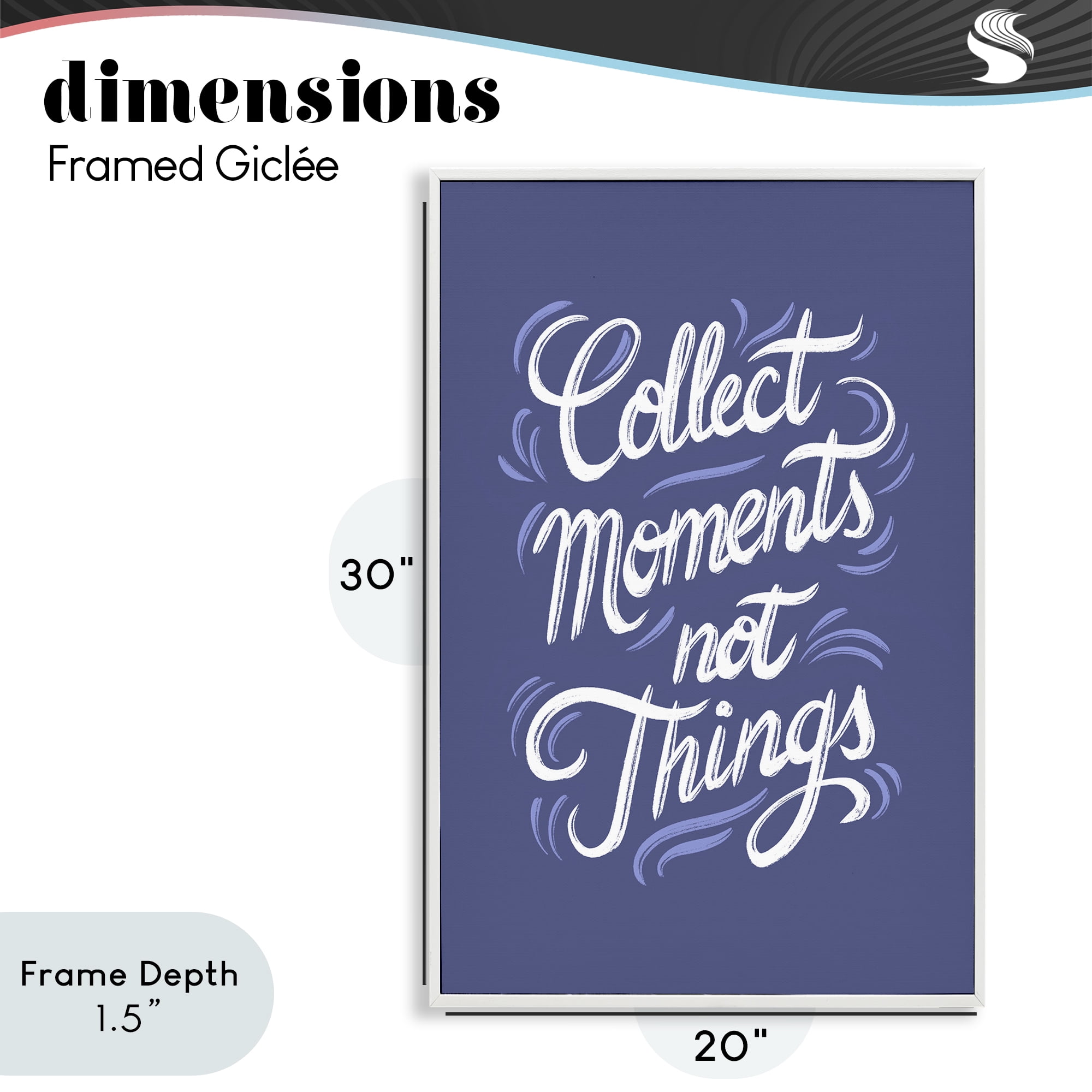 Stupell Industries Collect Moments Not Things White Framed Giclee Art, design by Martina Pavlova