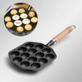 14 Holes Takoyaki Pan Nonstick Cast Iron Octopus Meat Balls Mold Maker