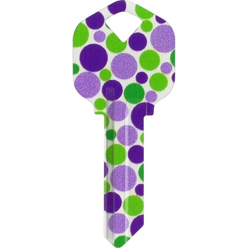 Hillman 87035 Decorative Blank Key, Wackey, Polka Dot, Brass