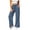 Blue, variant on Ozmmyan Wide Leg Sweatpants for Womens Corduroy Drawstring Elastic Waist Flare Trousers with Pockets Split Hem Fall Winter Casual Solid Color,S-2XL