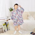 thumbnail image 6 of FORMRS Wearable Blanket Hoodie with Sleeves for Kids Cozy Flannel Sweatshirt, Watercolor Marble Pattern, 6 of 7
