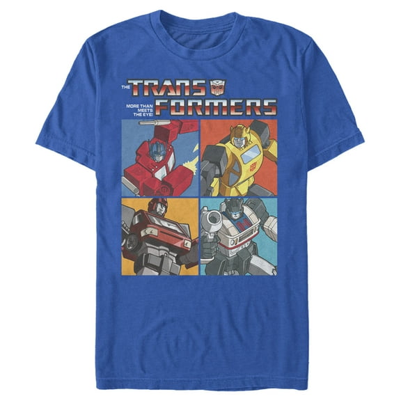 Men's Transformers Autobots Character Box Graphic Tee Royal Blue Small