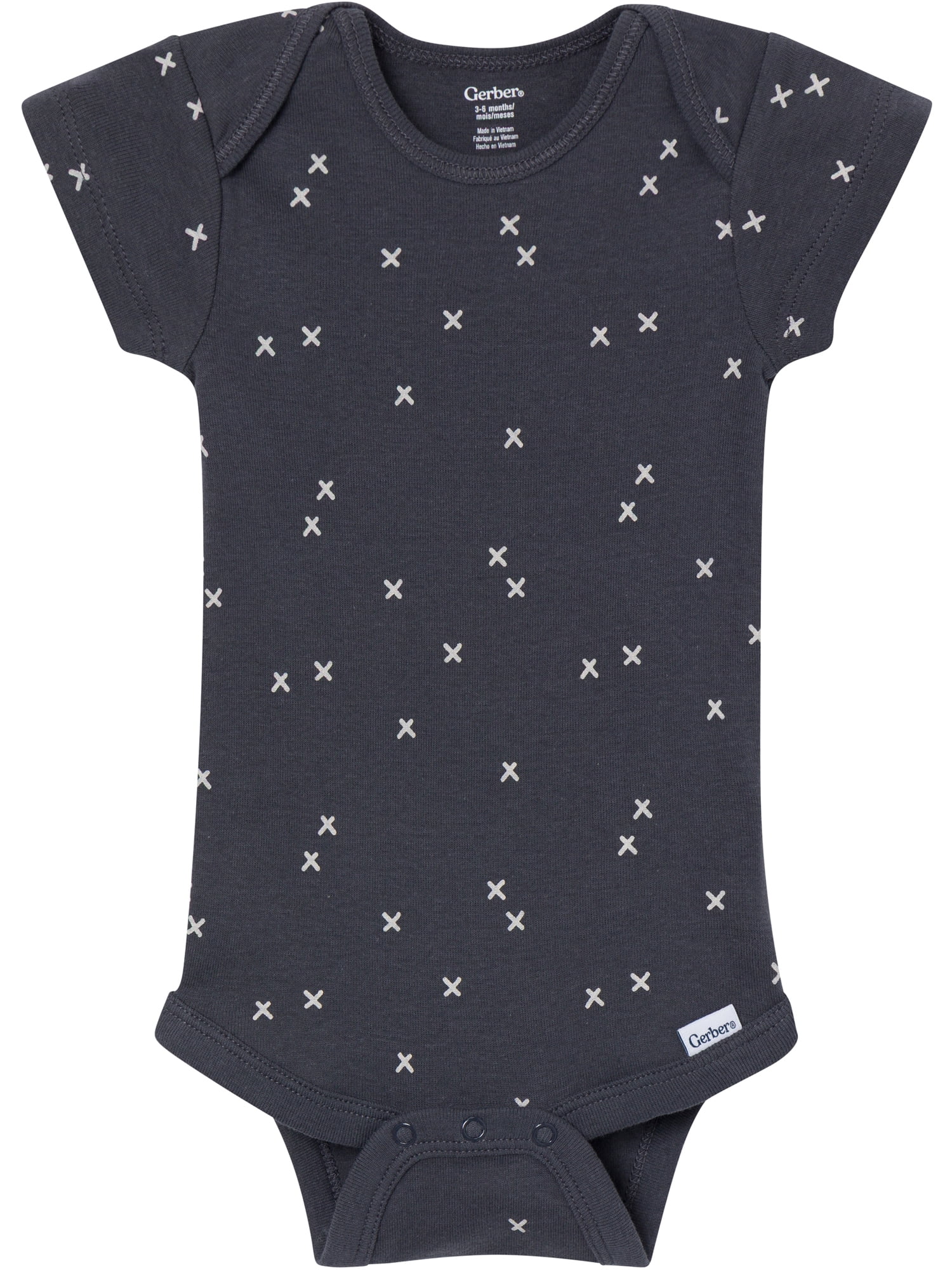 Gerber Baby Neutral Short Sleeve Onesies, 8-Pack, Sizes 0/3 Newborn - 12 Months