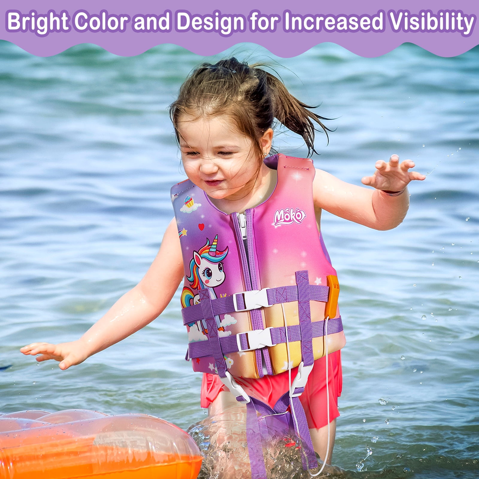 MoKo Kids Swim Vest for Boys Girls, Swimming Training Float Jacket 
