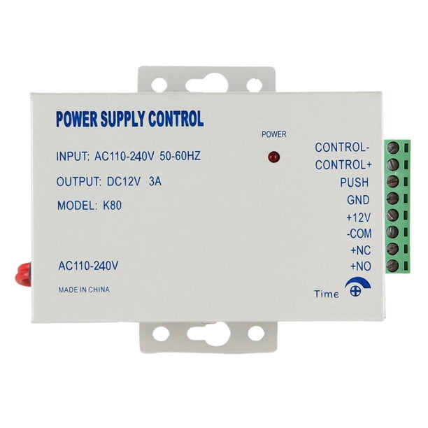 Sidaley Fuente de alimentación de control de acceso AC 110-240V a DC 12V 3A Entrada de puerta RFID Teclado Fuente de alimentación de proximidad Electrónica