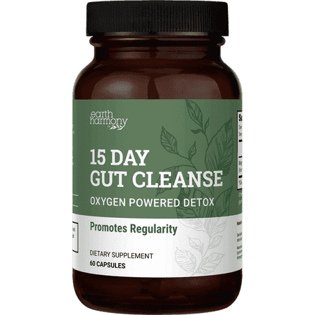 Earth Harmony 15-Day Gut Cleanse, Oxygen Powered Detox Gut Cleanse, 60 Capsules