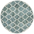 thumbnail image 2 of Safavieh Himalaya Carmella Distressed Wool Area Rug, Turquoise/Ivory, 6' x 6' Round, 2 of 7