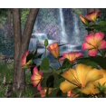 thumbnail image 2 of Hibiscus Flowers with Waterfalls Wall Mural by Wallmonkeys Peel and Stick Graphic (24 in W x 20 in H) WM74201, 2 of 4