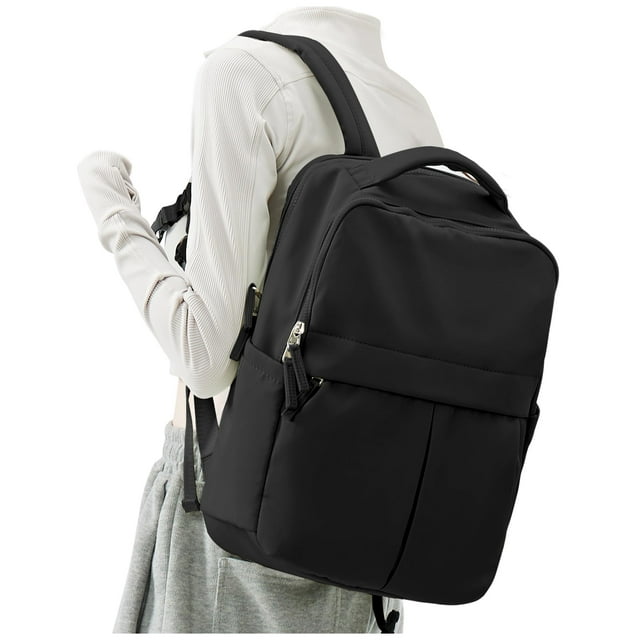 Mochila Suratio para portátil negra para mujeres y hombres de 14 pulgadas