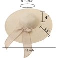 thumbnail image 2 of Women's Wide Brim hat Sun Protection Straw Hat Floppy Foldable roll up hat Summer UV Protection Beach Hats UPF 50+, 2 of 6
