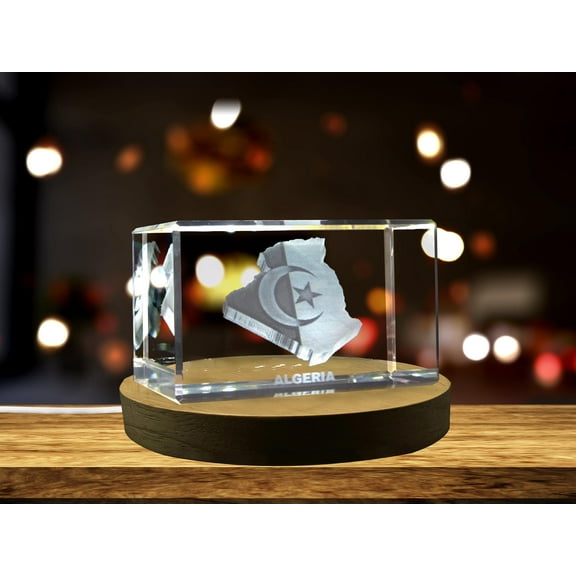 Algeria 3D Engraved Crystal 3D Engraved Crystal Keepsake/Gift/Decor/Collectible/Souvenir