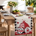 thumbnail image 2 of Table Runner 70 Inches Long for Kitchen Dining, Valentine's Day, Dresser Scarf Farmhouse, Dining Table Decorations for Wedding/Parties, Buffalo Black Checkered Gnomes Love 13 x 70 In, 2 of 9