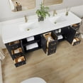 thumbnail image 6 of Leon 84" Double Bathroom Vanity in Fir Wood Black w/Composite in Lightning White, 6 of 18