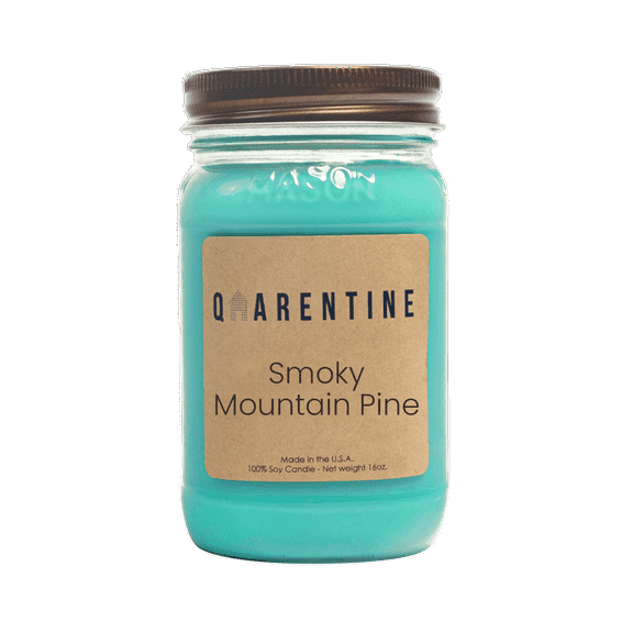 Natural Organic Smoky Mountain Pine Soy Wax Candle 16oz, Fresh Forest Scent, Aromatherapy & Massage Oil - Quarentine Essentials by Carla Miles