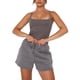 thumbnail image 3 of Txlixc Traje de yoga para mujeres de 2 piezas, blusa de camuflaje recortada con tirantes de pasta y traje de pantalones cortos de piernas anchas Txlixc  moda, 3 of 7