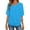 Blue, variant on Elegant Solid Casual Batwing Sleeve Top With Gathered Women Loose Tops Summer