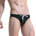 thumbnail image 5 of ZZwxWA Men's Swimwear Briefs Soild Color Lace-up Drawstring Elastic Waistband Bottoms Underwear Holiday Saving, 5 of 7