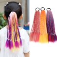 thumbnail image 1 of Trenzas de cabello para niños, extensiones de cabello con trenzas de colores, accesorios coloridos con banda elástica para niños y mujeres, 3 piezas, 1 of 5