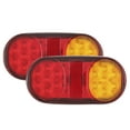thumbnail image 2 of Dual Color Taillight Truck Rear Lamp 2pcs 24V Trailer Taillight 14LED Dual Color Oval Styling Rear Light Lamp High Brightness, 2 of 8