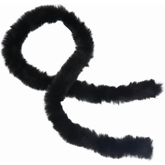 78.74 Inch Craft Fur Fabric Strip Black Shaggy Plush Fuzzy Precut Strips Soft Artificial Fluffy Furry Ribbon Roll Sewing Trim for Sewing Making Costume Home Decor Cosplay Christmas DIY
