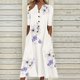 thumbnail image 1 of ICHUANYI Clearance Fashion Women Casual Loose Butterfly Printing V-Neck Half Sleeve Button Pockets Long Dress(White, M) Ichuanyi Ichuanyi, 1 of 8