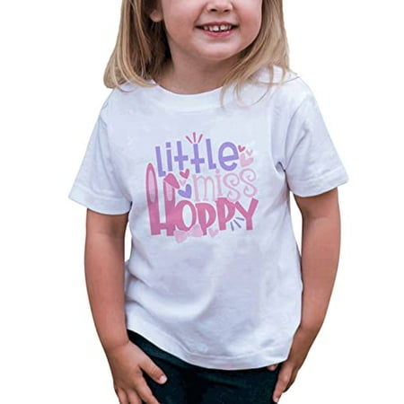 

7 ate 9 Apparel Girls Happy Easter Shirts - Litte Miss Hoppy White T-Shirt 2T