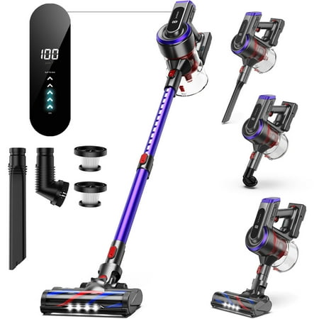 Cordless Stick Vacuum Cleaner with Touch Display for Pet Hair CarPet Hard Wood Floor and Detachable Battery BUTURE