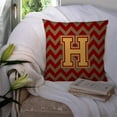 thumbnail image 3 of Carolines Treasures CJ1048-HPW1414 Letter H Chevron Garnet & Gold Fabric Decorative Pillow, 3 of 4