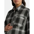 thumbnail image 3 of Time and Tru Women's Maternity Boyfriend Button Up Shirt with Long Sleeves, Size S~XXL, 3 of 4
