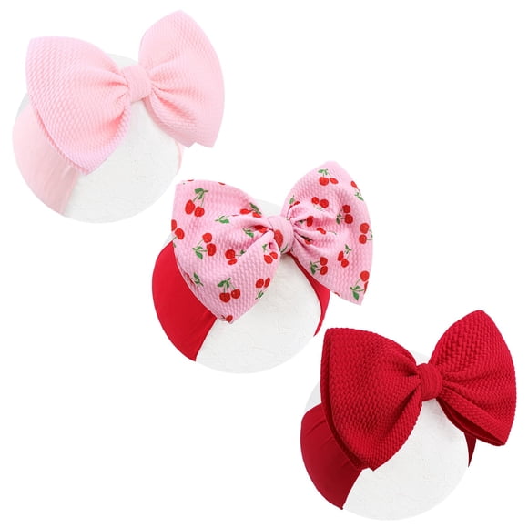 Diadema Lanmerry, 3 unidades, lazos de color cereza rosa bebé de 15 cm