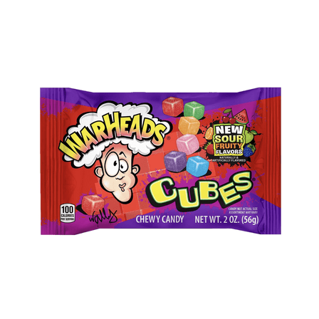 Warheads Chewy Cubes Sour Fruity Flavors 2-Pack, 2 Oz