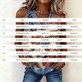 thumbnail image 4 of Tops for Women Trendy Gsakboxl Women's Summer Casual V‑Neck Sleeveless Tank Top Denim Trim & Independence Day Flag Print Fashion Vest Shirt Wine Red XXL, 4 of 6
