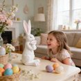 thumbnail image 4 of CY5O5ee Cute Rabbit Statue Easter Decor Hand-Painted Resin Rabbit with Carrot Table Centerpiece Standing Ornament Farmhouse Spring Indoor Home Decor, 4 of 8