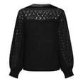 thumbnail image 5 of Lilgiuy Ladies Casual Solid Color V- Neck Loose Knit Sweater Tops Black Fall Fashion 2022 Spring Winter, 5 of 5