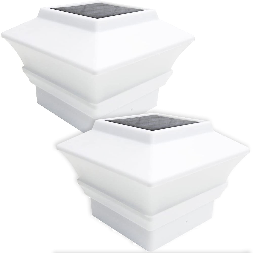 SOLVAO Solar Post Cap Lights 4 x 4 Solar LED Post Lights for Outdoor Vinyl Posts (2 Pack)