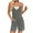 Dark Gray, variant on Simua Rompers for Women Summer Solid Color V-neck Sleeveless Spaghetti Strap Jumpsuit with Pockets Ribbed Shorts Overalls