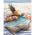thumbnail image 4 of Outdoor Throw Pillow Cover Abstrict Geometric Wave Line Stripe Waterproof Cushion Covers 2 Pack Gradient Teal White Brown Pillow Cases Home Decoration for Patio Garden Couch Sofa, 4 of 7