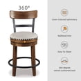 thumbnail image 3 of Signature Design by Ashley Valebeck Rustic Farmhouse 24.5” Counter Height Swivel Bar Stool, Brown, 3 of 7