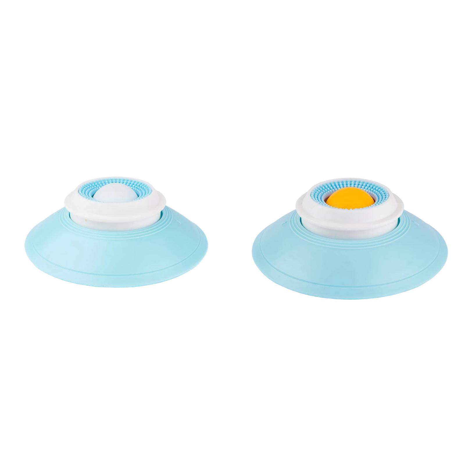Nallwabiu Dog Lick Sphere Ball, Slow Feeder Licky Bowl for Dogs, 2-Pack Lick Sphere Toys for Anxiety Relief, Healthy Diet Food Container for Dogs and Cats, White + Yellow (2PC)
