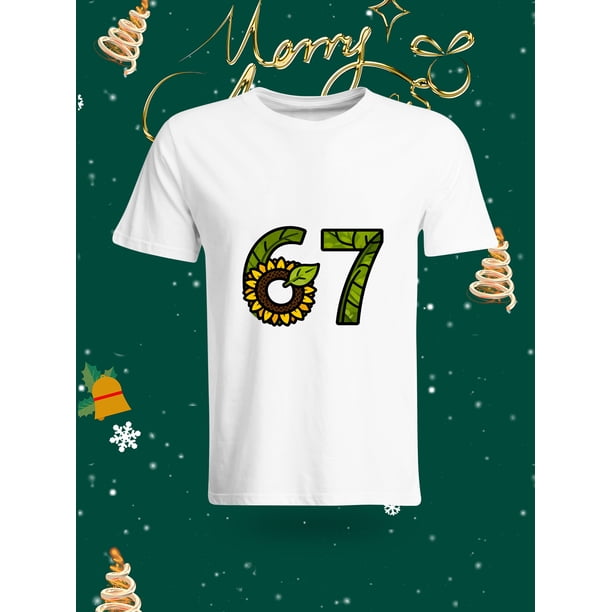 Creative and Unique Number 67 Pattern T-Shirt, Comfortable and Breathable Daily Wear Men's Short Sleeve, Highlighting Personal Style