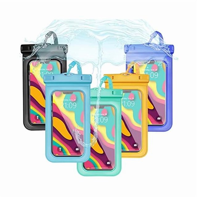 wonima02 5 pcs Waterproof Phone Pouch Universal Phone Waterproof Case Compatible for iPhone 11 13 12 Max Pro XS Google Samsung Galaxy s22 s10 Up to 6.8", IPX8 Cell Phone Dry Bags
