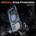 thumbnail image 4 of Case for iPhone 17 6.1-inch with Adjustable Metal Camera Lens Cover Stand Compatible with MagSafe [Military-Grade Protection] Rugged Heavy Duty Magnetic Case,Blue,For iPhone 17, 4 of 6