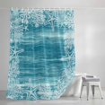thumbnail image 4 of Sea Stars Shower Curtain, 36" x 72", Summer Beach Sea Star Coral Teal Texture Waterproof Bathroom Curtain Washable Shower Curtain Set with 12 Hooks, 4 of 8