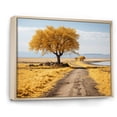 thumbnail image 2 of Designart Trees framed wall art decor, Tree Natural framed wall art, Monochrome Yellow And Grey Tree Euphony I , Extra large Traditional Natural framed wall art, Natural brown color Frame, 2 of 5