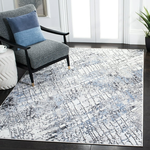 SAFAVIEH Amelia Elihu Abstract Area Rug, Ivory/Gray, 5'3" x 7'6"
