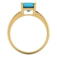 thumbnail image 4 of 2.5ct radiant cut turquoise 18k yellow gold Bridal Wedding Engagement Promise Anniversary Ring for Women size 10, 4 of 7