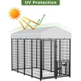 thumbnail image 4 of Large Outdoor Dog Kennel with Rotatable Feeder, Waterproof Roof & Raised Legs - Stainless Steel, 4 of 12